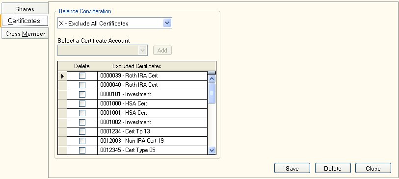 Account Analysis - Certificates Account Analysis - Certificates