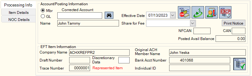 ACH Exception Items Processing Info ACH Exception Items Processing Info