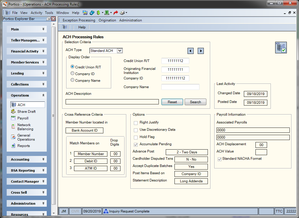 ACH Processing Rules