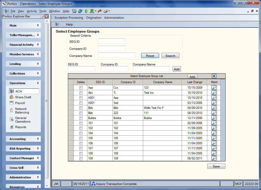 Select Employee Groups