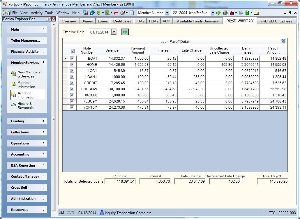 Payoff Summary