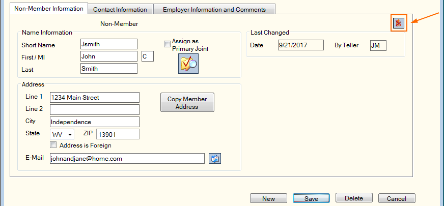 Account Relationships - Non Member