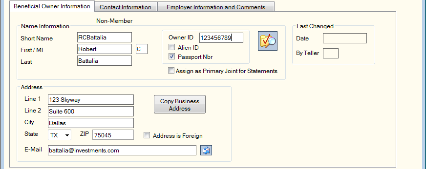 Beneficial Owner Information Beneficial Owner Information