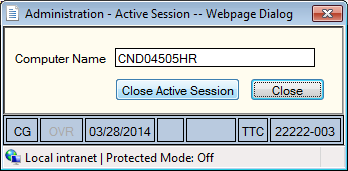 Administration - Active Session Administration - Active Session
