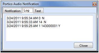 Audio Notification Log