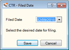 CTR - Filed Date CTR - Filed Date