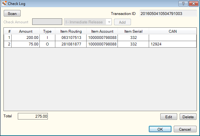Check Log - Teller Capture Check Log - Teller Capture