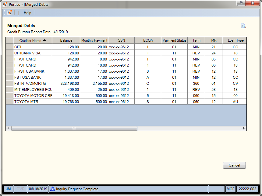 Merged Debts
