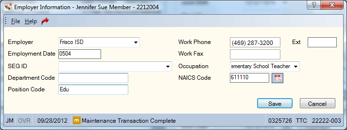Employer Information Employer Information