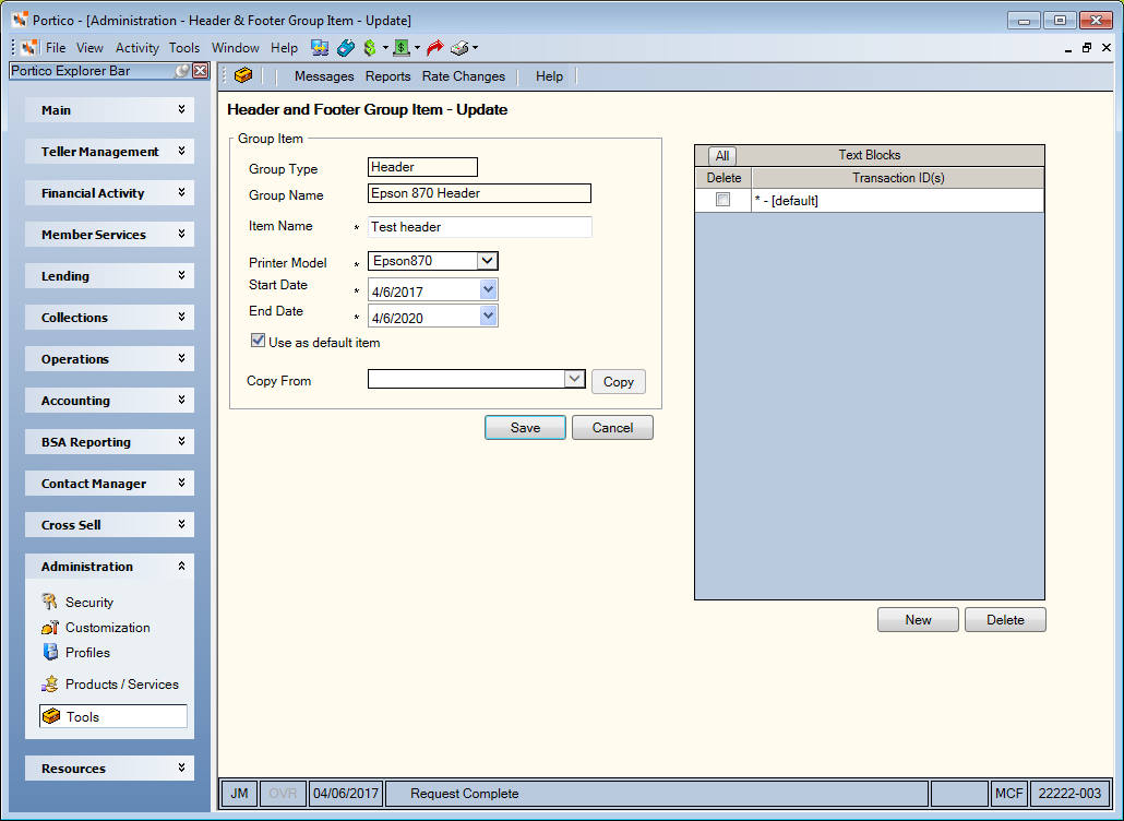 Header and Footer Group Item - Update Header and Footer Group Item - Update