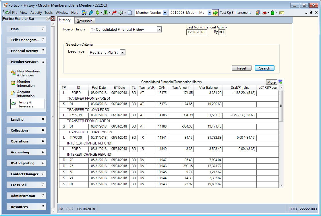History - Consolidated Financial History