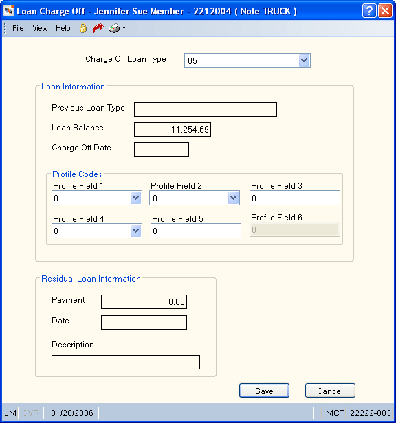 Loan Charge Off Loan Charge Off
