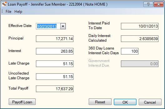 Loan Payoff Loan Payoff