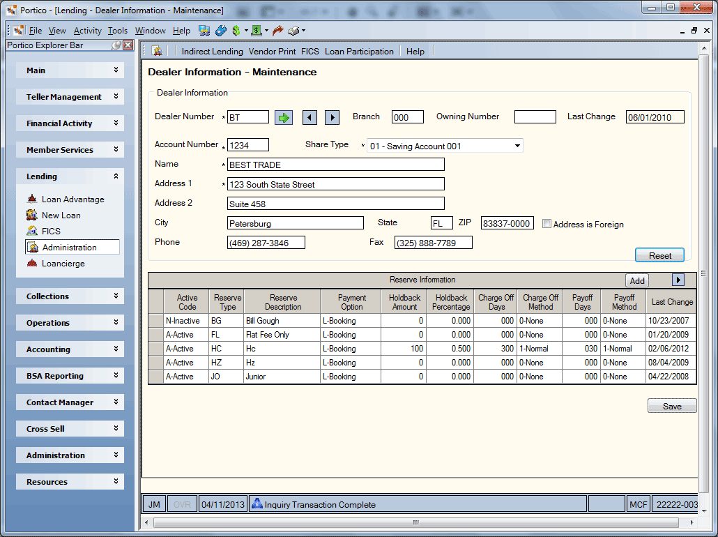 Dealer Information Dealer Information