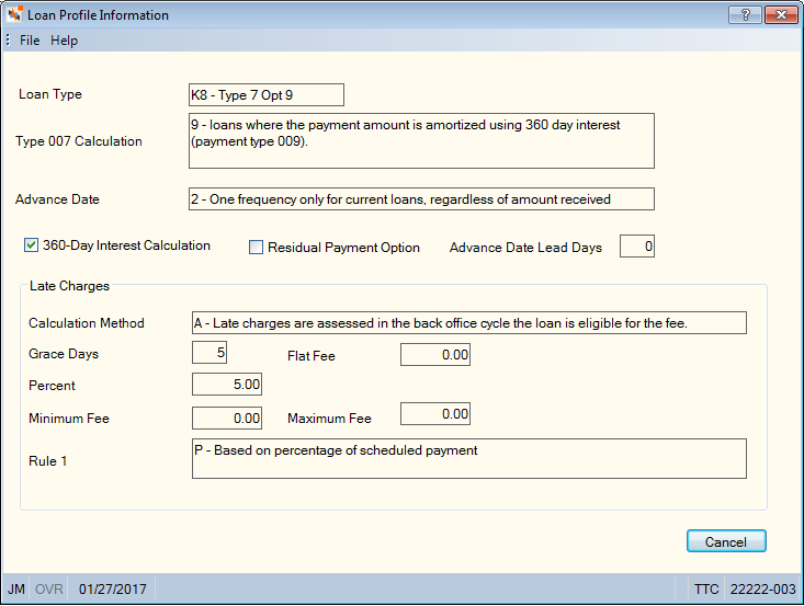 Loan Profile Information Loan Profile Information