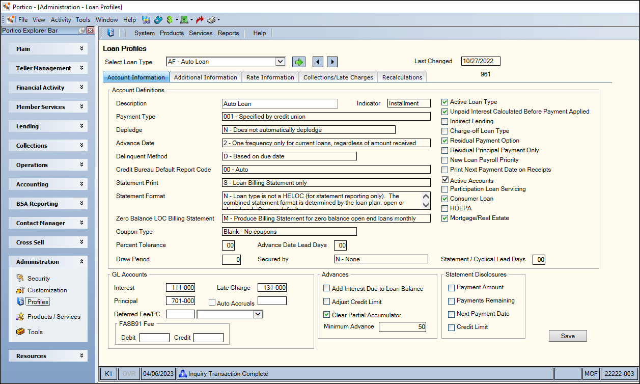 Loan Profiles