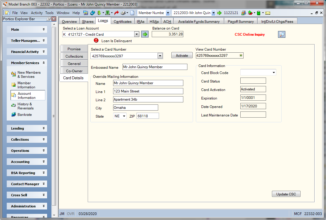 Loans - Card Details Loans - Card Details