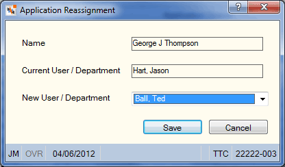 Application Reassignment Application Reassignment