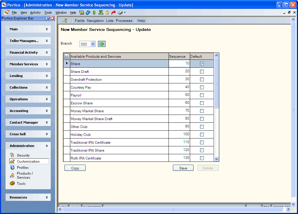 New Member Service Sequencing