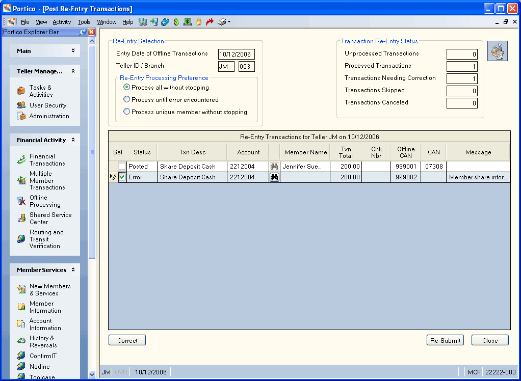 Post Re-Entry Transactions Post Re-Entry Transactions