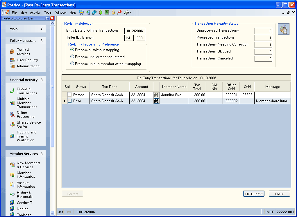 Post Re-Entry Transactions Post Re-Entry Transactions