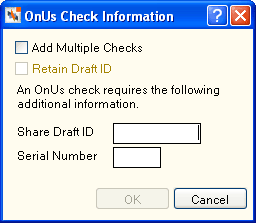 OnUs Check Information