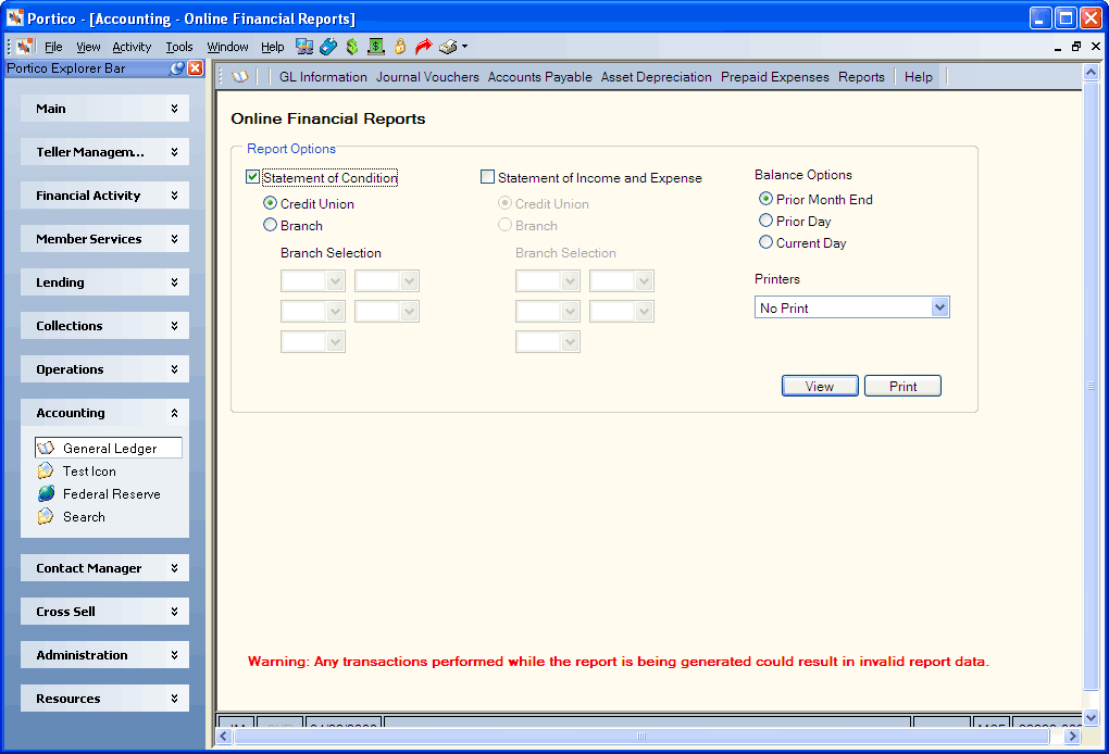 Online Financial Reports
