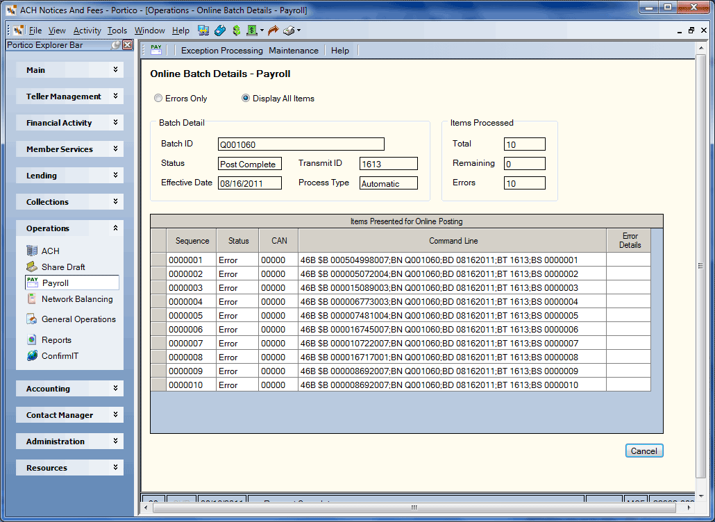 Online Batch Details - Payroll