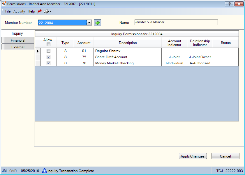 Permissions - Inquiry Permissions - Inquiry