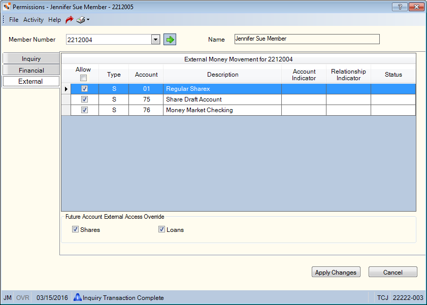 Permissions - External Permissions - External