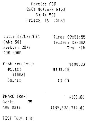 Receipt with Marketing Message