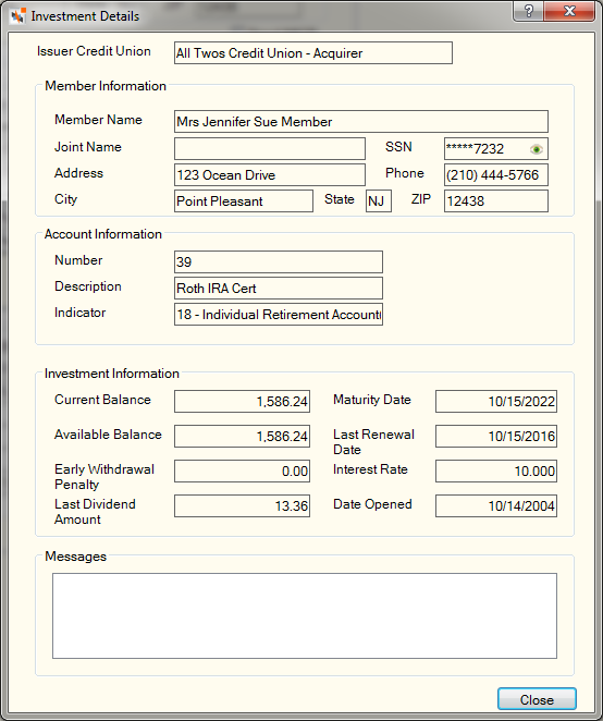 Investment Details Investment Details