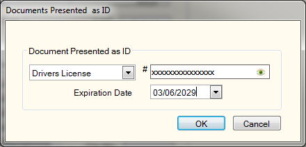 Documents Presented as ID Documents Presented as ID