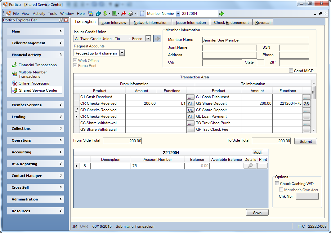 Shared Service Center - Transaction
