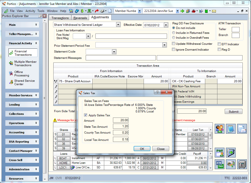 Sales Tax Adjustments