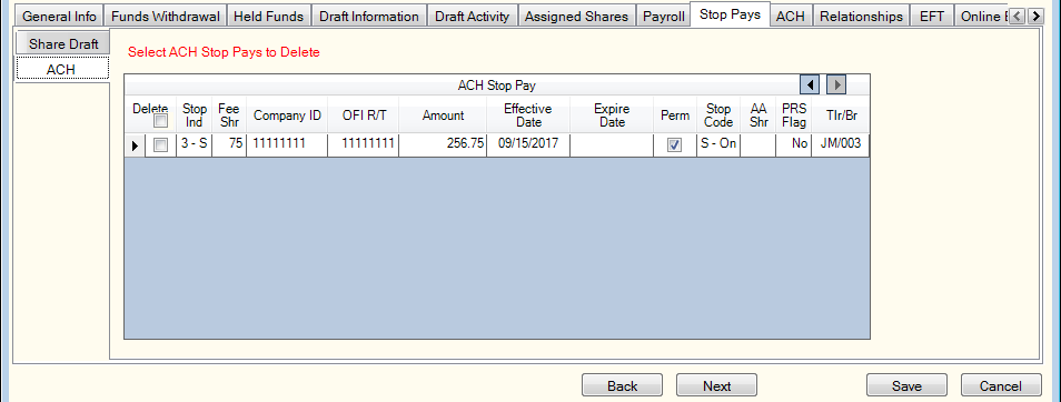 Stop Pays - ACH