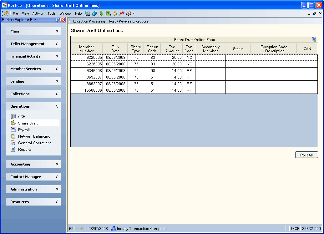 Share Draft Online Fees