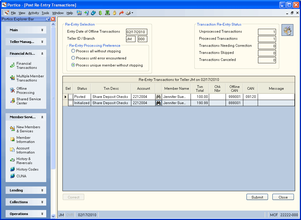 Post Re-Entry Transactions Post Re-Entry Transactions