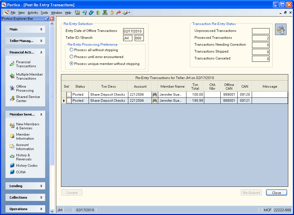 Post Re-Entry Transactions Post Re-Entry Transactions