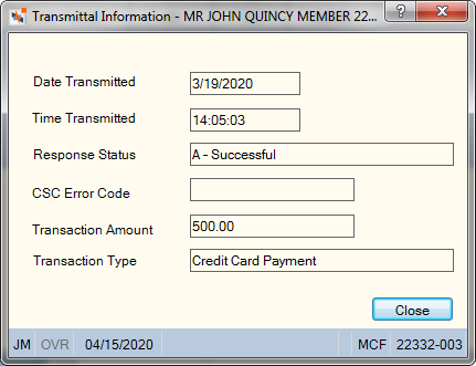 Transmittal Information Transmittal Information