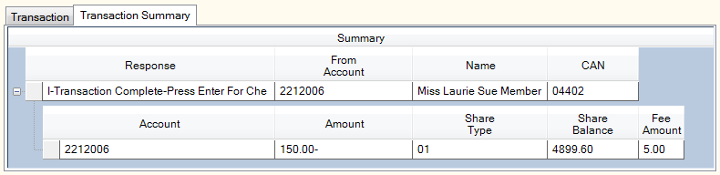 Transaction Summary Transaction Summary