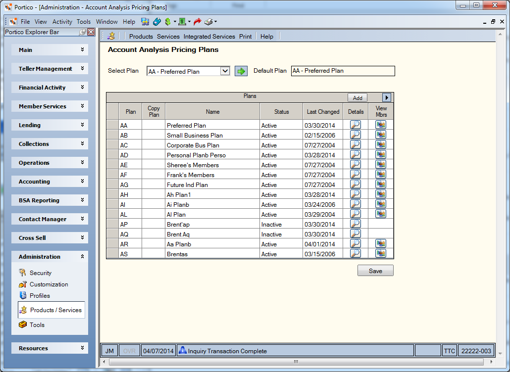 Account Analysis Pricing Plans