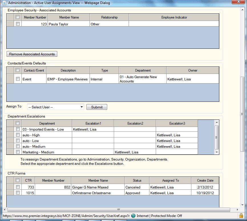 Active User Assignments