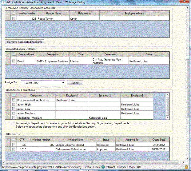 Active User Assignments