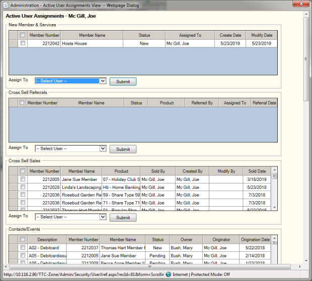 Active User Assignments