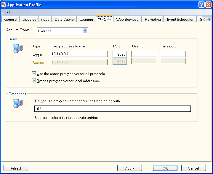 Application Profile - Proxies