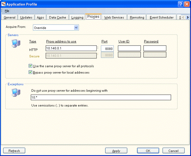 Application Profile - Proxies