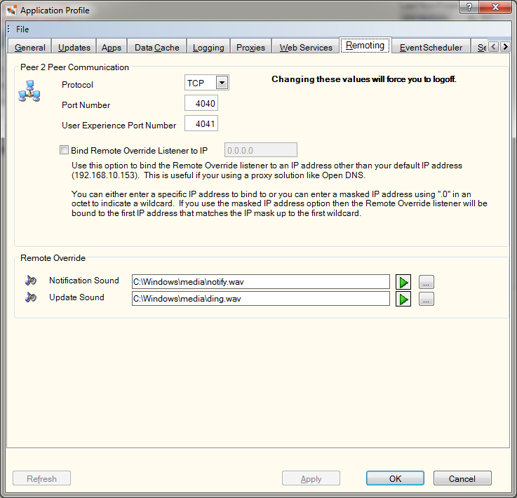 Application Profile - Remoting