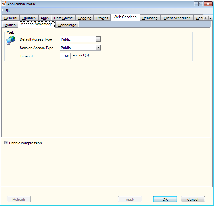 Application Profile - Web Services - Access Advantage