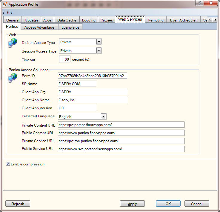 Application Profile - Web Services - Portico